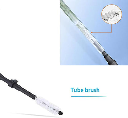 Carefree Fish 4IN1 Aquarium Cleaning Tools Long Handle Adjustable Length 18~24Inch Fish Tank Cleaner Kit Algae Scraper Scrubber Brushes Set