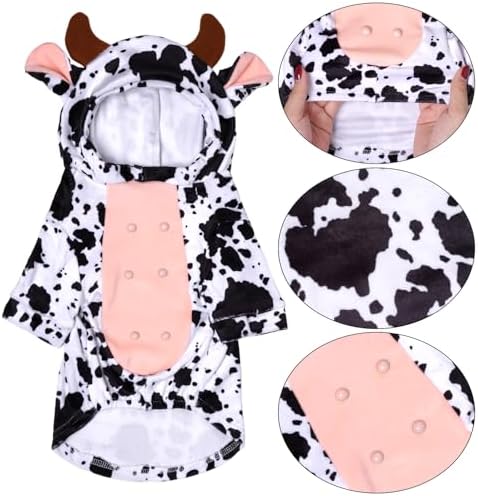 Pistha Dog Cow Costume Funny Pet Halloween Costumes for Halloween Dog Cat,S - Image 2