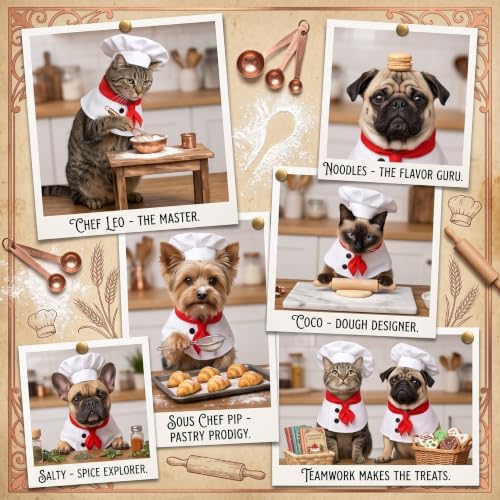 2 Piece Chef Dog Halloween Costume for Small Medium Dogs Cats(Small) - Image 6