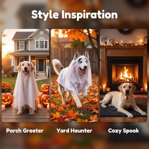 Ghost Dog Costume - White Pet Halloween Outfit - Image 3