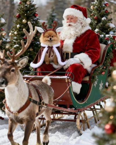 CuteBone Christmas Dog Costumes for Small, Medium, Large Dogs – Reindeer Pet Cosplay Outfits | Cute Puppy Costume for Holiday Party, Dress-Up, Photo Shoots GBZ06M - Image 7