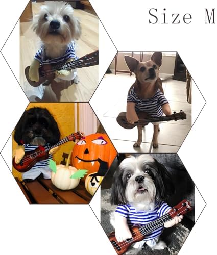 NACOCO Pet Guitar Costume Dog Costumes Cat Halloween Christmas Cosplay Party Funny Outfit Clothes (M) - Image 6