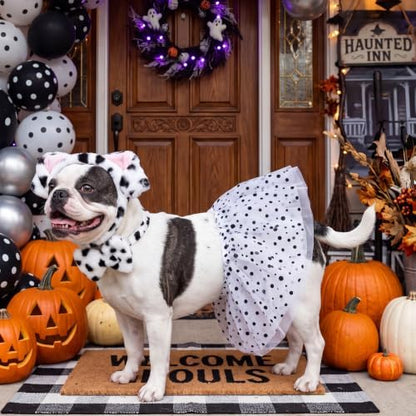 Hercicy 3 Pcs Pet Dog Halloween Dalmatian Costume Accessories Set - Image 5