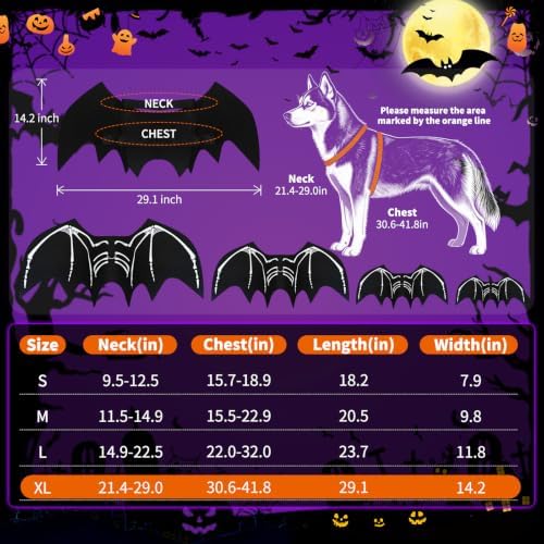Dog Halloween Bat Wings Costume XL，Pet Halloween Cosplay Apparel XLarge - Image 4