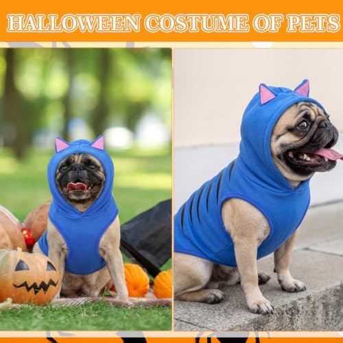 Halloween Tiger Costume for Dogs Blue Stripes Outfit, XL - Image 3