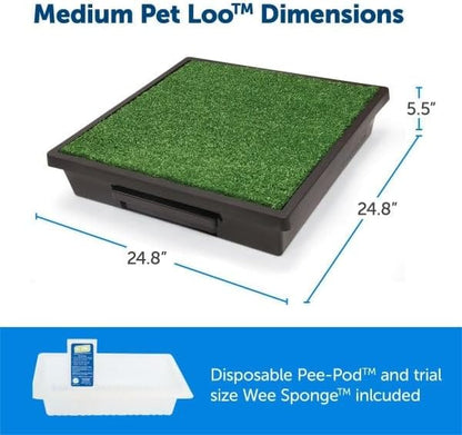 PetSafe Pet Loo Indoor Pet Toilet, Portable Dog Potty Station, Grass Pad Tray of Synthetic Grass Mat, Easy to Clean, Large