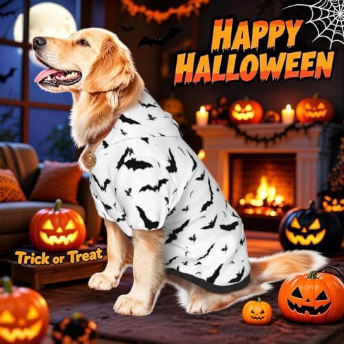 Halloween Ghost Dog Hoodie - Spooky Pet Cosplay Sweatshirt with Pocket, Comfortable Pullover Costume for Medium and Large Dogs - Image 5