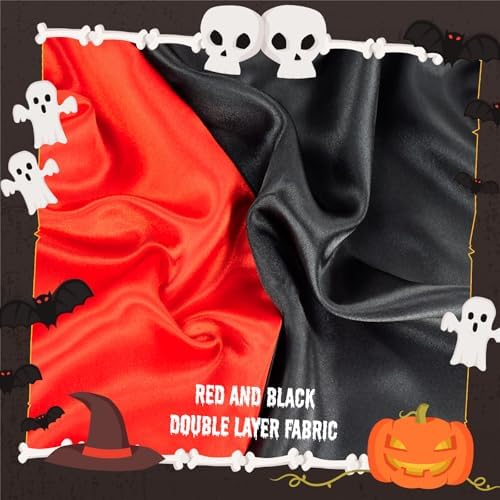 2 Pcs Dog Halloween Costume Set Cat Witch Vampire Cape Devil Horns Hat Holiday Clothes for Cat Puppy Halloween Party Pet Outfits (Red) L - Image 5
