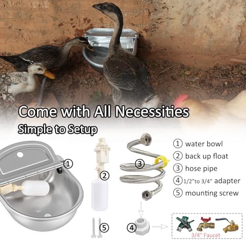 Automatic Water Dispenser Dog Water Bowl 304 Stainless Large Pet Waterer