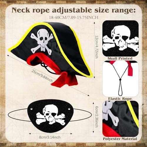 6pcs Dog Pirate Costume Pirate Hat Dog Halloween Cosplay Dress up - Image 2
