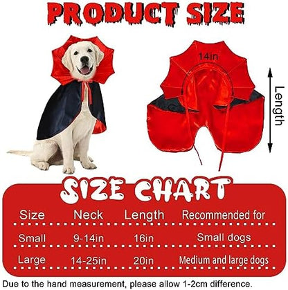 GOYOSWA Dog Halloween Costumes, Dog Vampire Devil Cloak Cape Costume Halloween Costumes for Small Medium Large Dogs Pets (Large) - Image 3