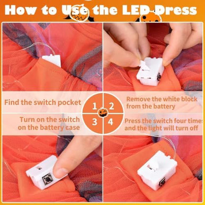 Dog Halloween Dress with Led Light Wreath Puppy Clothes Costumes Outfits for Small Dog Girl - Image 6