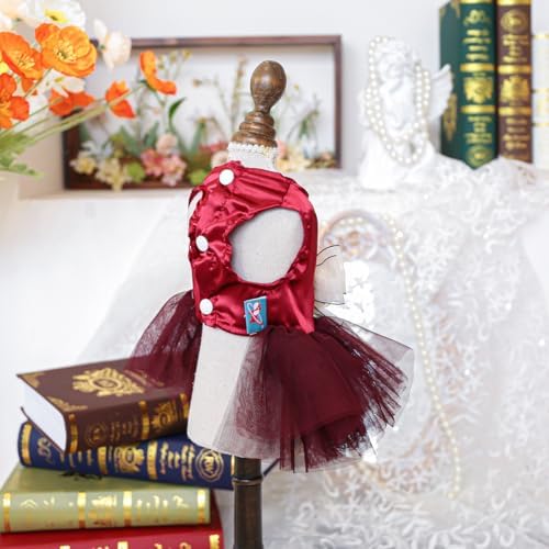 Fashion Sweet Puppy Dog Blingbling Princess Skirt Pet Dog Lace Cake Camisole Tutu Dress J-red XL - Image 4