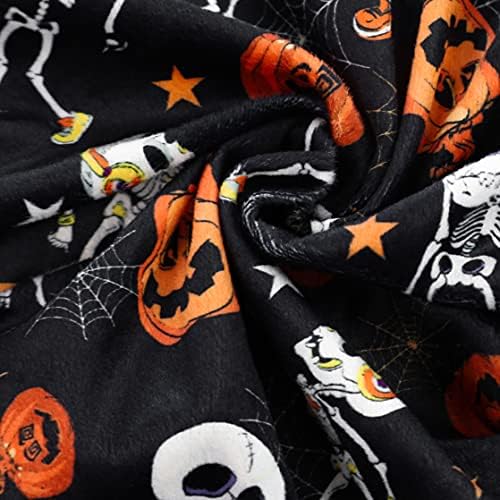 Fitwarm Halloween Skeleton Dog Costume Lightweight Velvet Pajamas Pet Clothes Doggie PJS Puppy Onesie Doggy Outfits Cat Jumpsuits Black XS - Image 5