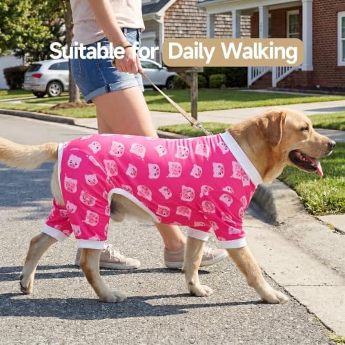 XPUDAC 4 Pieces Dog Pajamas for Large Dogs Pjs Clothes Puppy Onesies for Doggie Duck Shirts Sleeper for Pet Cats Jammies-5XL - Image 3