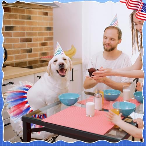 Dog Tutu for Dogs Tulle Skirt Pet Costume, Red White and Blue - Image 5