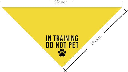 in Training Do Not Pet Dog Yellow Bandana, Training Dogs Scarf, Do Not Pet My Dog, Adjustable Comfortable Triangle Pets Kerchief for Small Medium Boy Girl Dogs