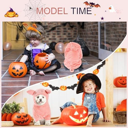 NACOCO Halloween Pig Dog Costume - Pet Christmas New Year Hoodie Warm Party Coat Outfit for Small and Medium Cat Dog Clothes(Pink Pig,L) - Image 6
