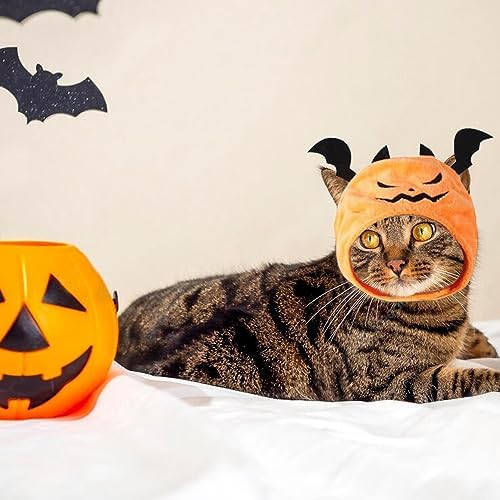 ALIBBON Cat Halloween Devil Costume Dog Halloween Devil Hat Pet Headdress for Halloween Party Adjustable Devil Cap Orange Devil Hat Dress Up for Puppy Kitty Halloween Cosplay Costume - Image 3