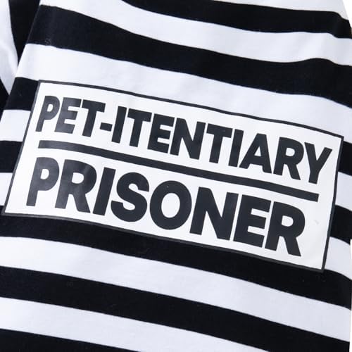 Prisoner Pet Costume Prison Pooch Funny Prisoner Halloween Costume for Small Dogs Cats (Medium) - Image 2