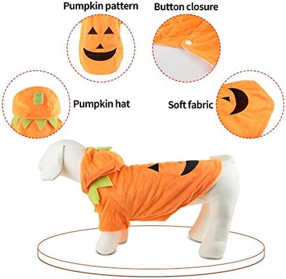 Delifur Dog Cat Halloween Pumpkin Costume Puppy Fleece Hoodie Coat for Small to Medium Dogs (XX-Large) - Image 6