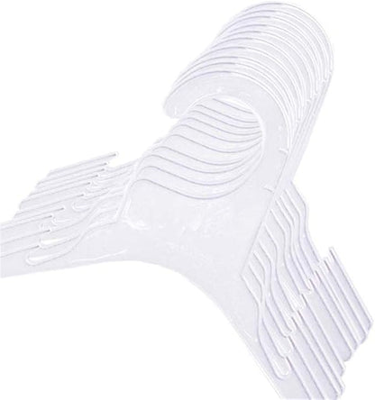 Pet Clothing Hanger, 10PCS Plastic Anti-Skid Dog Puppy Cat Clothes Clothing Rack for Small Animals (White, S)