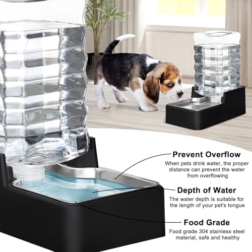RIZZARI 8L Dog Water Dispenser: Leak-Proof Gravity Refill Waterer