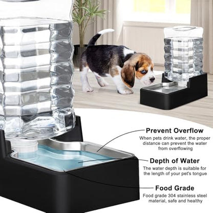 RIZZARI 8L Dog Water Dispenser: Leak-Proof Gravity Refill Waterer