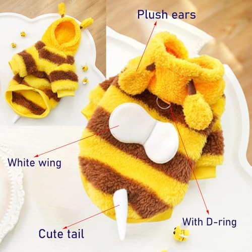 ANIAC Pet Hoodie Cat Rabbit Outfit with Bunny Ears Cute Sweatshirt Spring and Autumn Puppy Knitted Sweater Kitty Soft Knitwear (Yellow, X-Large) - Image 3