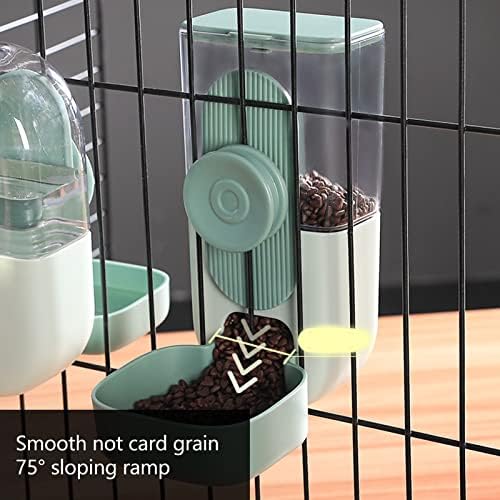 Hanging Automatic Food Water Dispenser, Safe Cage Auto Gravity Pet Feeder and Waterer Set, Cat Food Water Dispenser with Bowl for for Samll Dog Cat Rabbit Chinchilla Hedgehog