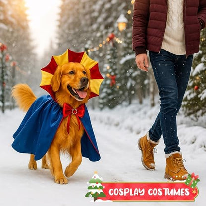 Dog Halloween Costume Cape Princess Cloak with Bow Tie (Princess, LXL) - Image 4