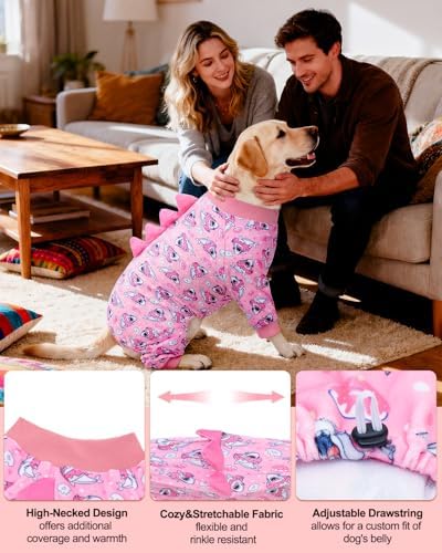CuteBone Dinosaur Costume Dog Pajamas, Stretchy Spandex Crystal Velvet Sleepwear Coat for Small Dogs, Soft & Warm Pet Outfit Clothes for Cold Weather, Cozy Pullover Design COSP09-4XL - Image 3