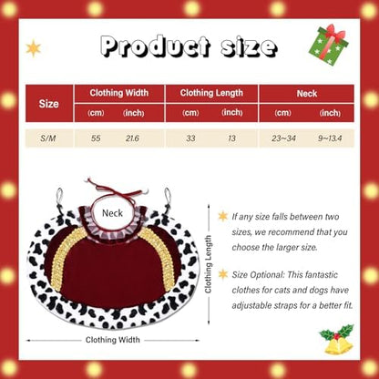 Dog Costumes for Small Medium Dogs Fur Velvet Cat Cape Pet Cloak Halloween Christmas Prince Princess Cosplay Clothes (Red, Small Medium) - Image 6