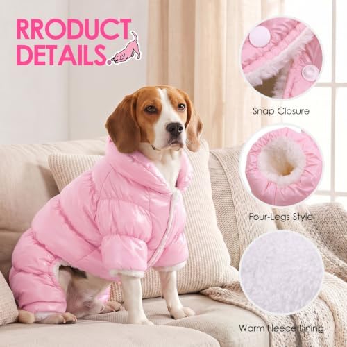 AOFITEE Dog Coat Waterproof Dog Jacket Fullbody Dogs Winter Coat Snowsuit - Image 5