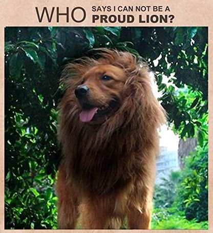 Onmygogo Lion Mane Wig for Dogs with Ears, Funny Pet Costumes for Halloween Christmas - Image 5