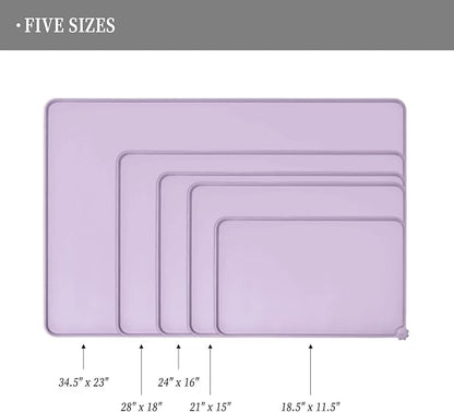 Waterproof Pet Feeding Mat with High Raised Edges, Heavier and Thicker Placemats for Cat Dog Water Bowl with BPA Free, Dogs Cats Food Mats for Messy Drinkers to Prevent Spill and Protect Floors