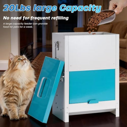 10L Automatic Cat Feeder Outdoor Gravity Cat Dry Food Dispenser