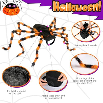 OurWarm Dog Halloween Costumes Adjustable LED Spider Costume for Large Dogs - Image 4