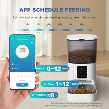 ANDOLL HOME Automatic Cat Feeder,4L Timed Cat＆Dog Dry Food Dispenser