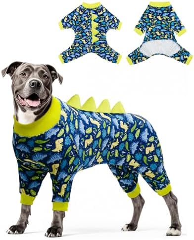 CuteBone Dinosaur Costume Dog Pajamas, Stretchy Spandex Crystal Velvet Sleepwear Coat for Small Dogs, Soft & Warm Pet Outfit Clothes for Cold Weather, Cozy Pullover Design COSP10-4XL by CuteBone