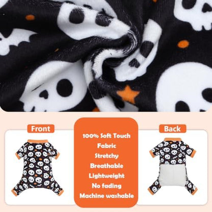 CuteBone Small Dogs Outfit Soft Puppy Onesies Pjs Halloween Dog Pajamas Pet Coat Cat Apparel Comfy Doggie Jumpsuit Bodysuit for All Seasons P349XL - Image 5