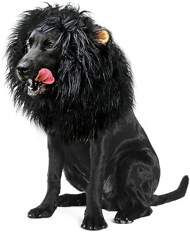 Onmygogo Lion Mane Wig for Dogs with Ears, Funny Pet Costumes for Halloween Christmas by Onmygogo
