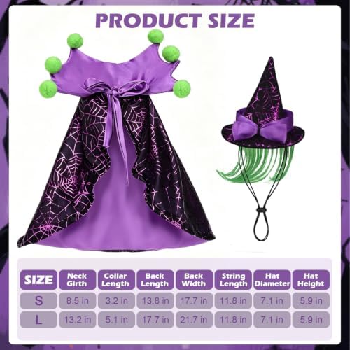 EXPAWLORER Halloween Witch Costume for Cat & Small Medium Dog - Image 2