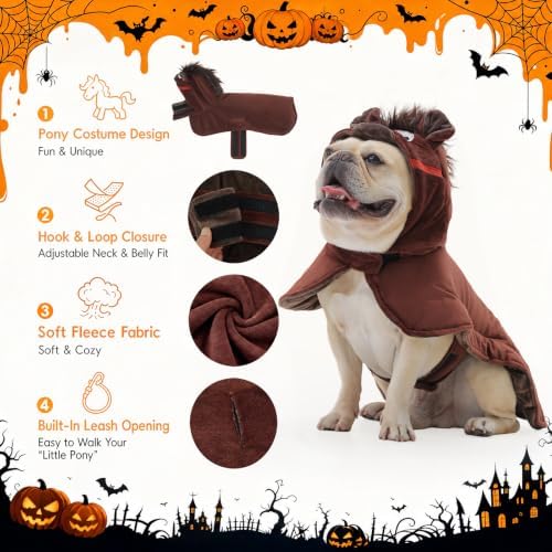 Funny Hoodied Dog Coat for Cold Weather, Horse Costume Cosplay for Hallowen - Image 4