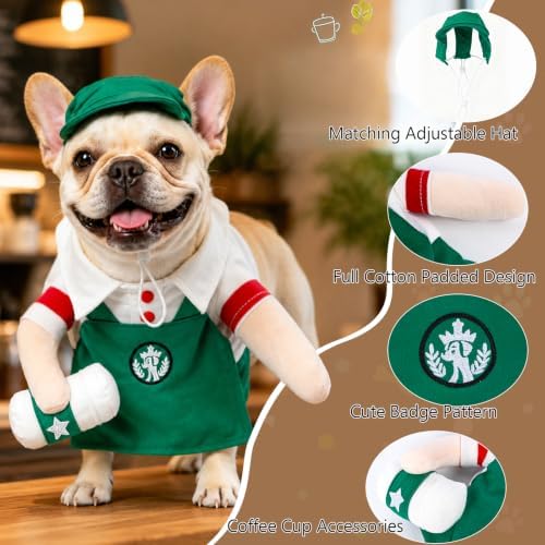 DELIFUR Cat Coffee Shop Costume for Halloween (Cafe Worker, X-Small) - Image 2