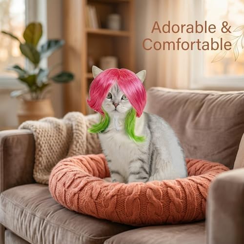 6-Piece Fun Pet Wig Set Cosplay Wigs & Costumes for Cats and Dogs - Ideal for Christmas, Pet Festivals, Halloween and Other Parties - Image 3