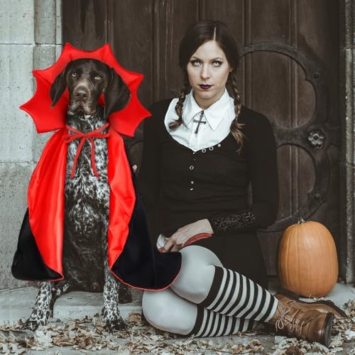 Halloween Dog Cat Costume Vampire Devil Cape for M or L Adjustable Cloak - Image 7