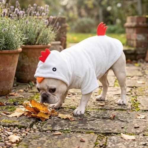 Funny Plush Chicken Dog Costume for Halloween Thanksgiving (Medium) - Image 3