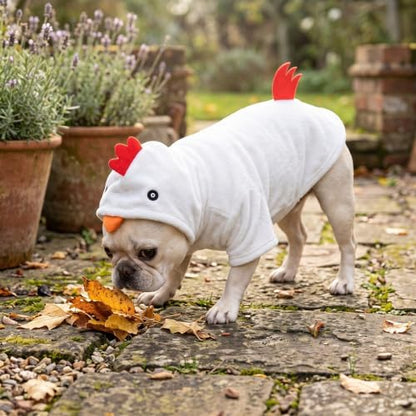 Funny Plush Chicken Dog Costume for Halloween Thanksgiving (Medium) - Image 3