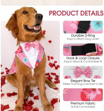 Kuoser Dog Tuxedo, Dog Suit and Bandana Set, Dogs Costume with D-Ring - Image 3